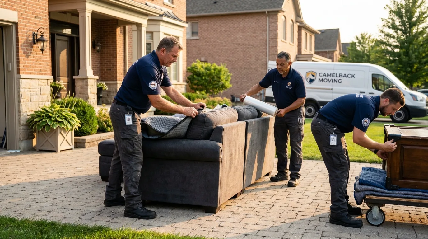 Large estate moving crew wrapping furniture in San Augustine, TX